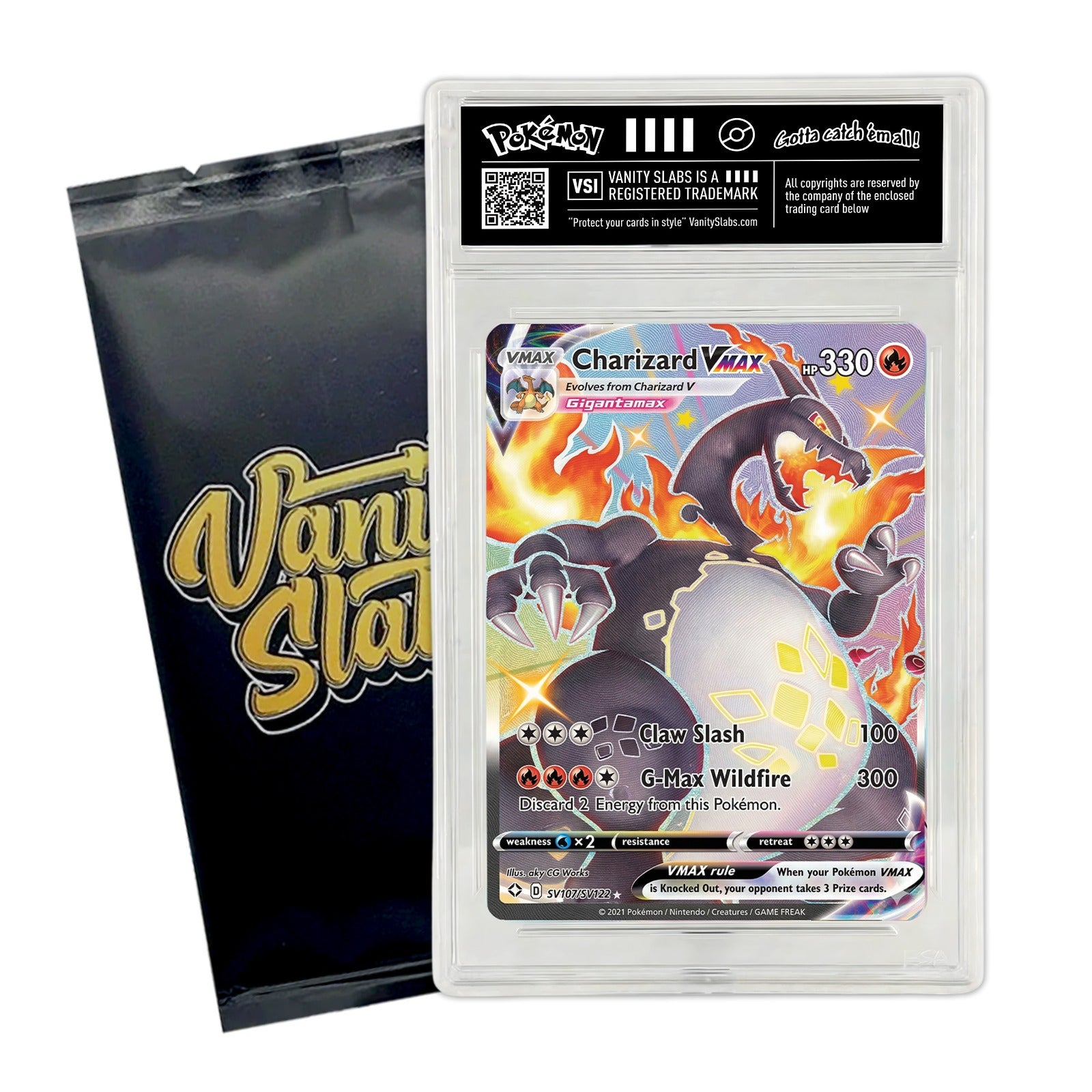 Pokémon Random Slab | Ultra or Double Rare Card in Slab | EX, V, VMAX, VSTAR | Includes 10 BONUS Holo Cards | Perfect Gift for Kids & Collectors