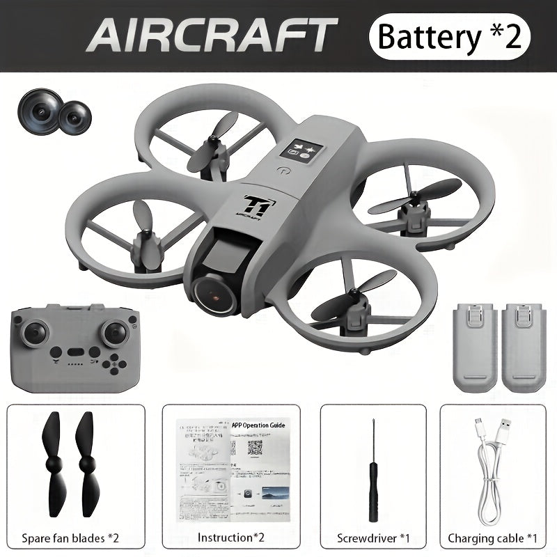 [4K, 180° Rotation] Mini 4K FPV Dual Camera Drone, 180° Camera Rotation, Dual Batteries, Optical Flow Positioning, 360° Flip, Roscope, One-Key Takeoff/Landing, Anti-Shake And Anti-Collision Design, Suitable for Beginners Remote Control Toy, Boys And Girls