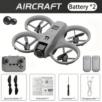 [4K, 180° Rotation] Mini 4K FPV Dual Camera Drone, 180° Camera Rotation, Dual Batteries, Optical Flow Positioning, 360° Flip, Roscope, One-Key Takeoff/Landing, Anti-Shake And Anti-Collision Design, Suitable for Beginners Remote Control Toy, Boys And Girls