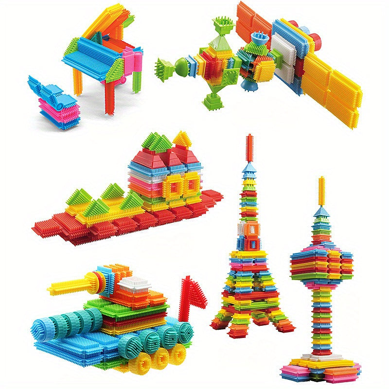 150pcs Hedgehog-Shaped Interlocking Building Block Set - Soft Interlocking Brush Blocks - Ideal Educational Learning Toy for Preschoolers and Children - Perfect Gift for Day, Holidays, and Birthdays