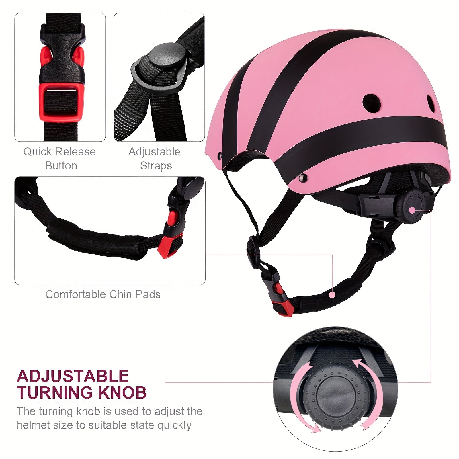 [Adjustable Helmet Set] Kids Bike Helmet Set, Adjustable Helmet for Ages 5-14 Year Boys Girls, Toddler Helmet Pad Set with Knee And Elbow Pads for Bike, Roller, Scooter