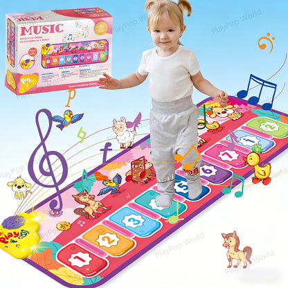Children's Electronic Toy Farm Animal Piano Mat, Kids' Musical Carpet Play Mat, Children's Sensory Educational Learning Dance Keyboard Touch Blanket, Easter, Christmas, Birthday Gift, Suitable for 0+ Girls and Boys | Indoor/Outdoor Toy