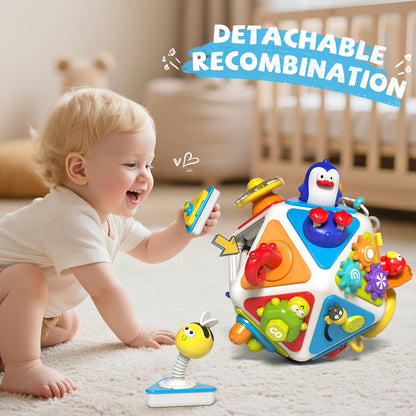 20-In-1 Toddler Busy Board Cube Toys, Active Cube Toys for 1-Year-Old Boys Girls Kids, Early Educational Sensory Toys for Toddlers 1 to 3 Years, Travel Toys Gifts for 1-Year-Old Boy Girl
