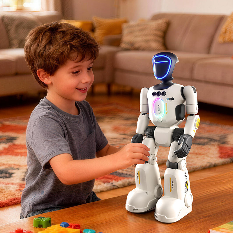Advanced Humanoid Robot with Smart Remote, Pose-Controlled Joints, Gesture Sensors & Voice Recorder
