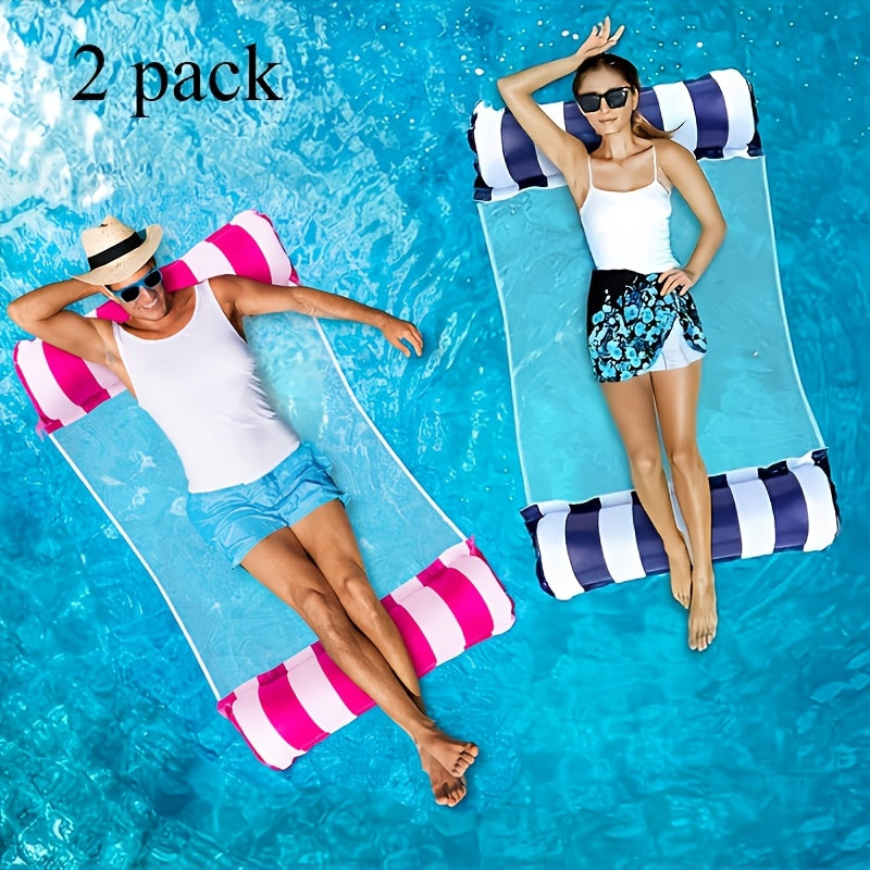 2/4/6 Pack Inflatable Pool Floats for Adults - Classic Striped Swimming Rings, Durable PVC Tube Floats for Pool, Lake And Beach - Summer Water Recreation, Leak-Resistant Design