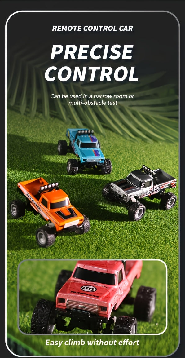 [High-Speed Mini RC Car] 1/64 Mini Alloy Off-road Climbing RC Car | 2.4GHz High Speed Die-cast Monster Truck with Shock Absorber - Toy Gifts for Adults and Children