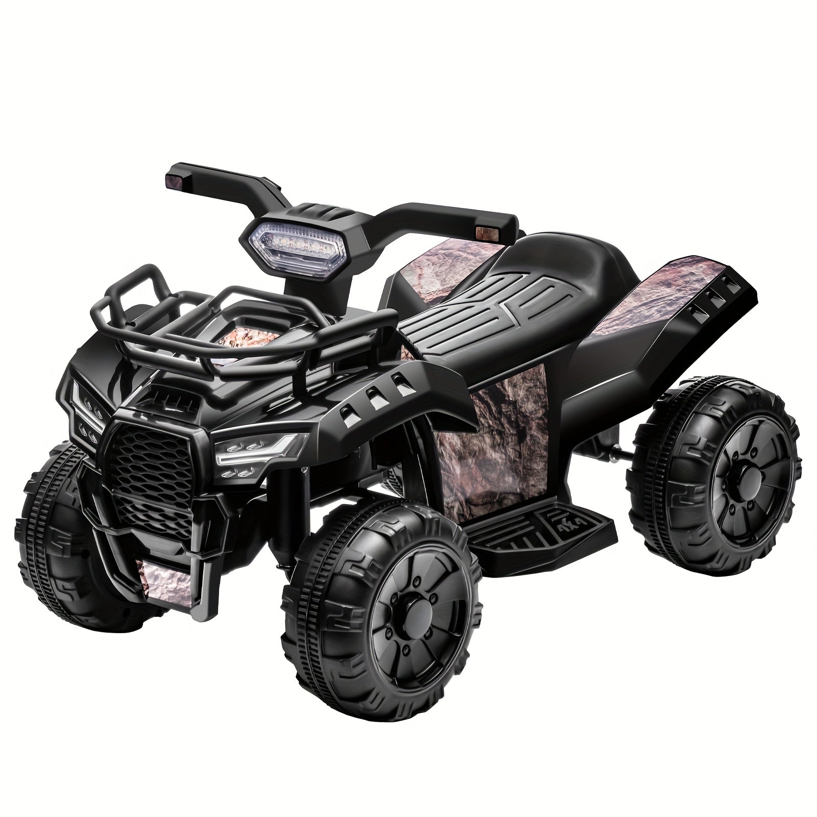 1pc 6V Kids Ride on Toy, 4-Wheeler Quad ATV with 1.2MPH Max Speed, Treaded Tires, Rubber Handles, Push-Button Go, Electric Ride on Toys Best Gifts for 18-36 Months Boys Girls