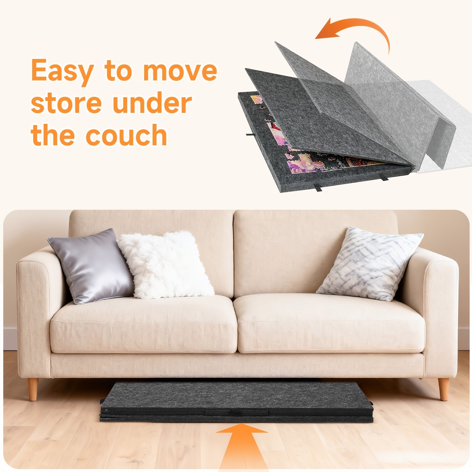 Foldable Puzzle Board Felt Mat, Suitable for Up to 1000pcs, Comes with 6 Drawers