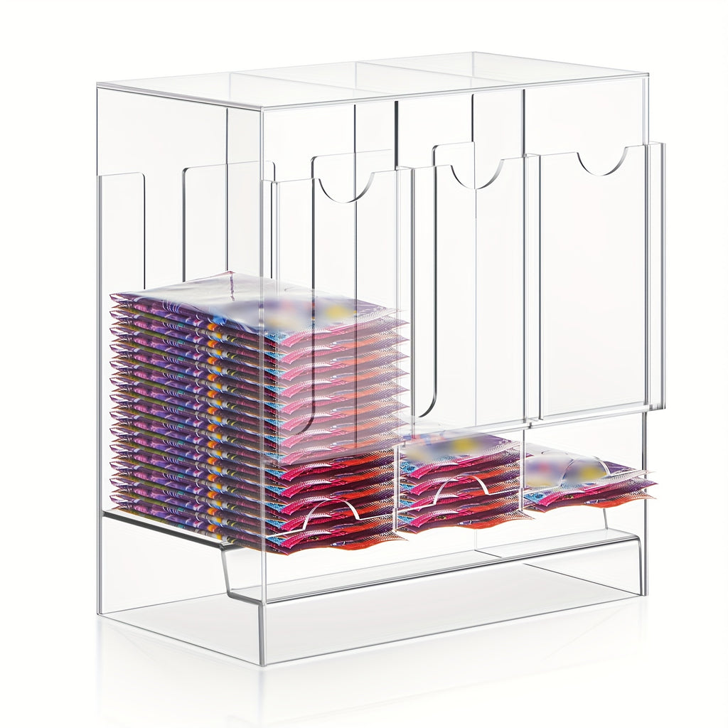 Acrylic Booster Pack Dispenser, Card Dispenser Storage And Organizer, For Trading Card, Booster Packs, Sports & More(3 Slots)