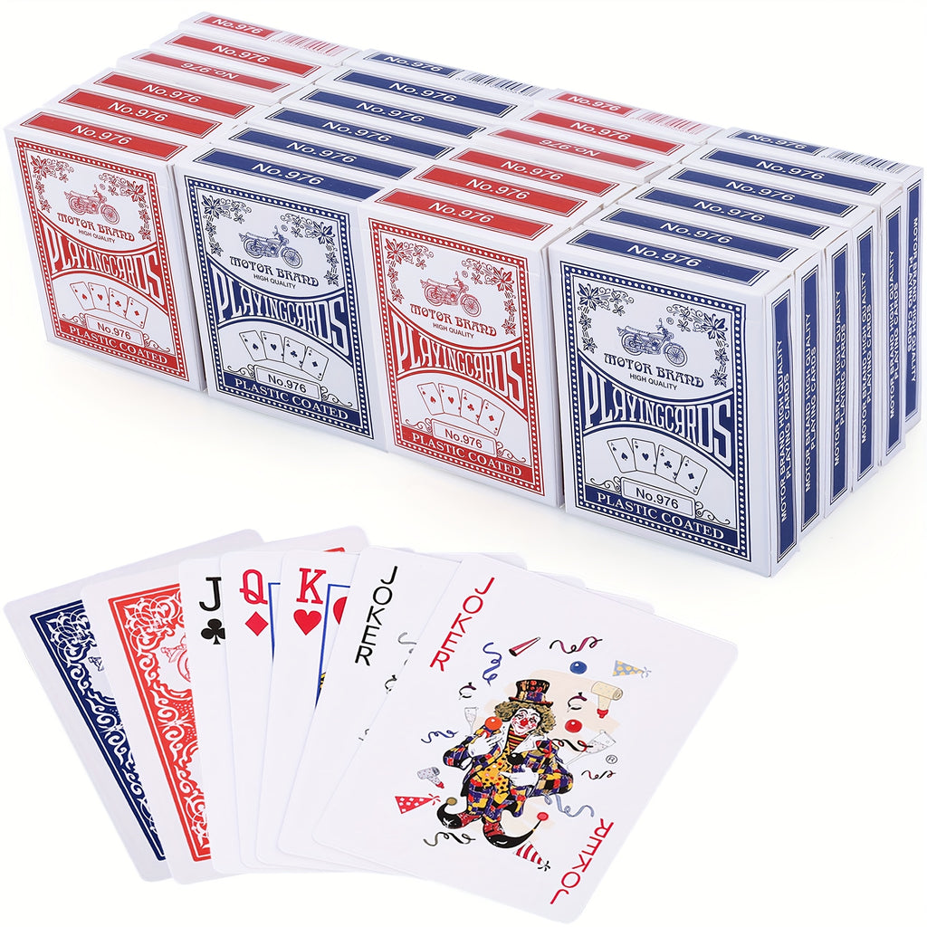 Adult Playing Cards, 24 Packs Decks of Cards Bulk, Poker Size, Standard Index, Card Game, 12 Blue And 12 Red, Poker Cards, Christmas Family Games Card, Home Party Game