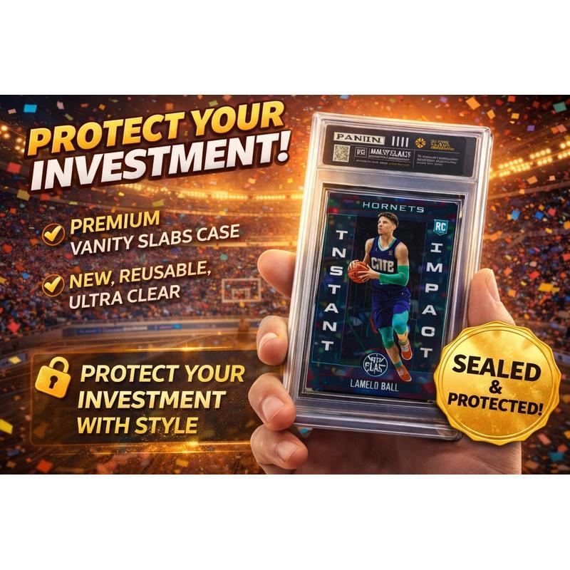 Basketball Collectible Random Card in Display Slab | Rookies, Stars, Autographs or Inserts Guaranteed | Panini & Topps Included | Perfect Gift for Kids & Collectors