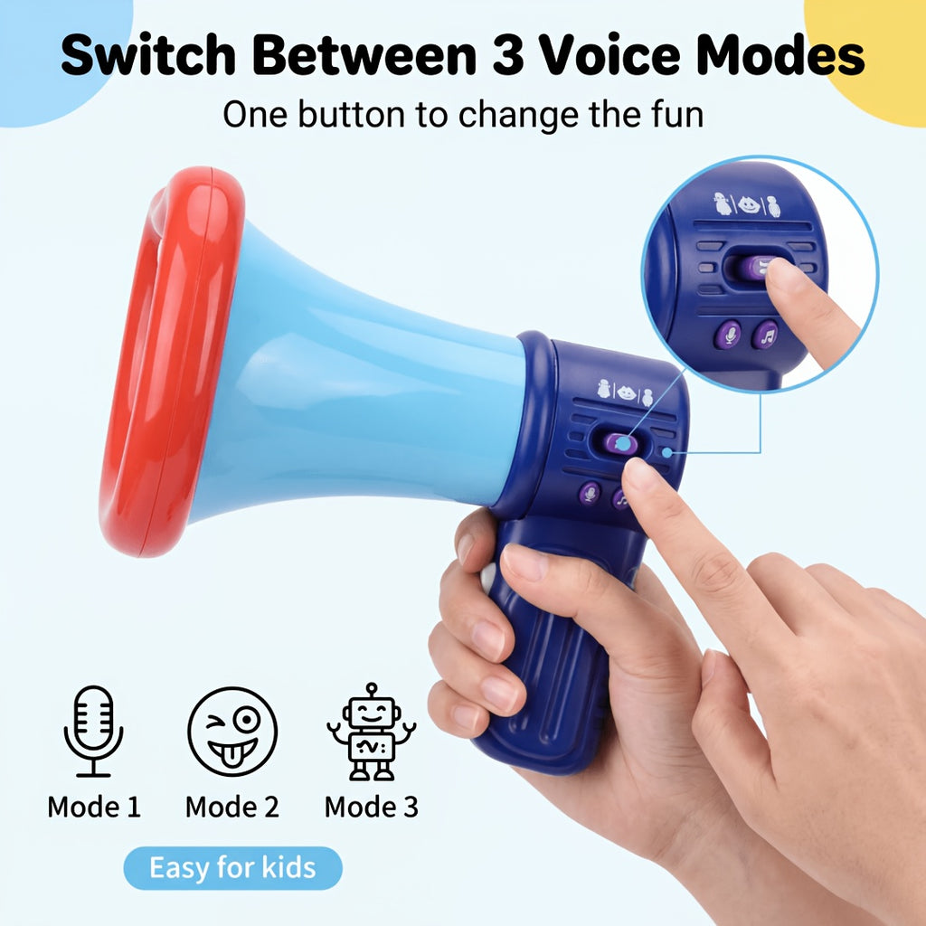 Funny Big Mouth Voice Changer Megaphone Toy for Kids, Multi-Sound Effects Handheld Megaphone, Novelty Prank Toy for Birthday Party Christmas Gift, Interactive Game Prop