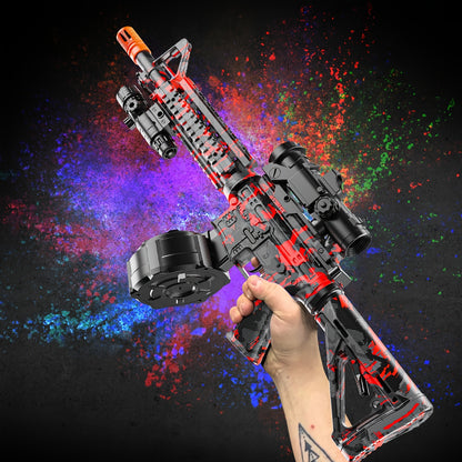 Large Blaster with Drum, Automatic Dual Mode Blaster, for Outdoor Activities -Perfect for Outdoor Team Games & Christmas Gifts, Black And Red