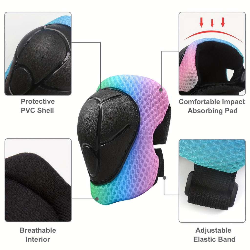 Kids Bike Helmet Set, Adjustable Helmet for Ages 5+ Boys Girls, Toddler Helmet Pad Set with Knee And Elbow Pads for Bike And More Sports