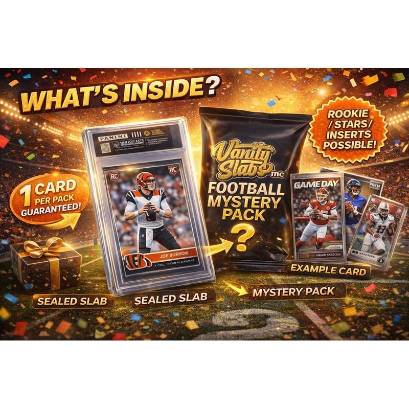 PANINI Football Random Single Hit Slab | Inside is a Rookie, Star, Autograph or Insert Guaranteed! | Perfect Gift for Kids & Collectors of All Ages