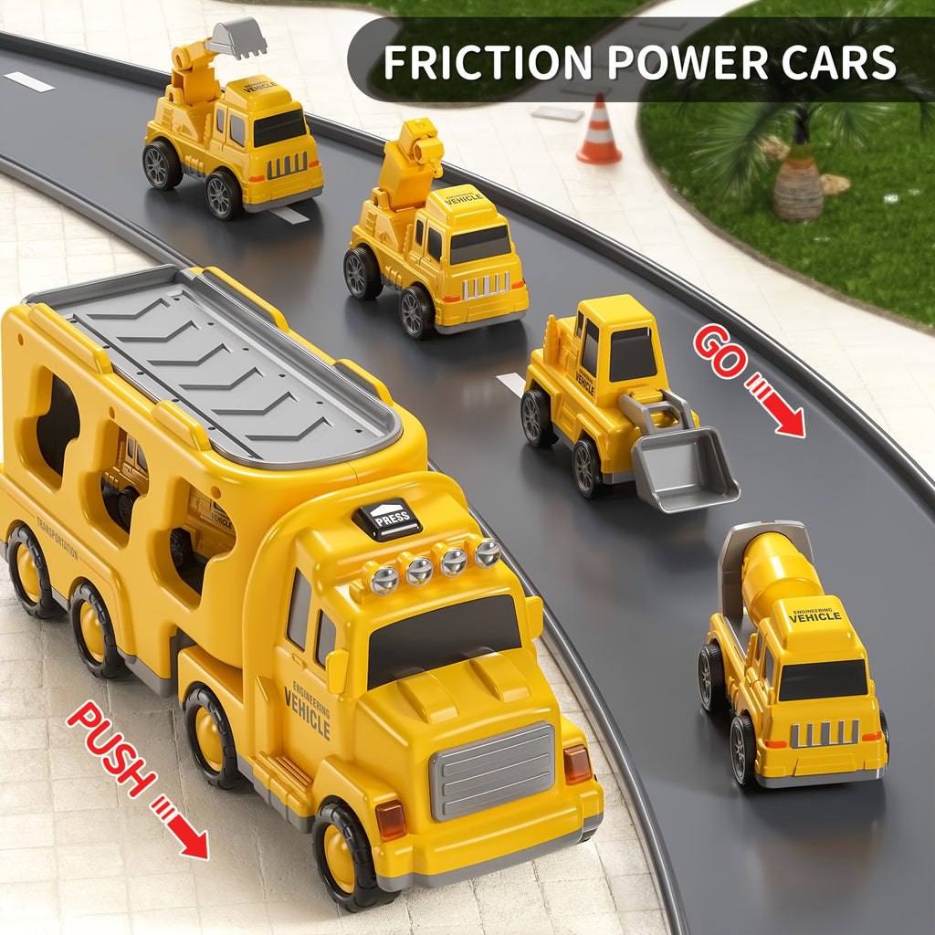 [Christmas Birthday Gifts] Youngsters HOME Toys for 3 4 5 6 7 Year Old Boys - Construction Vehicles Transport Truck Carrier Toy Youngsters Toys Truck Boys Girls, Christmas Birthday Gifts for Youngsters Boys Girls