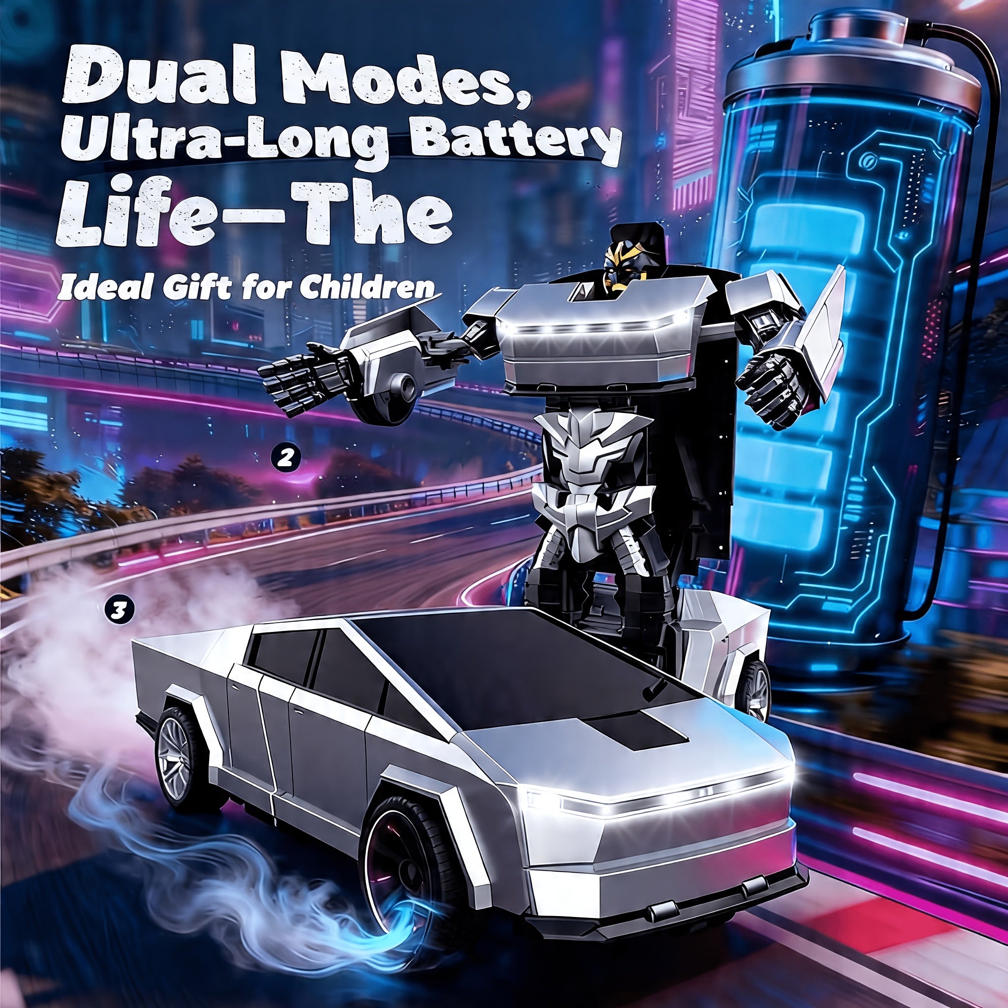 Remote-controlled Car, One-button Transforming Robot Toy Car With Cool LED Headlights, 1:18 Scale, 360-degree Spinning And Drifting, Perfect As A Christmas Gift, Birthday Gift, Or Easter Gift For Boys And Girls