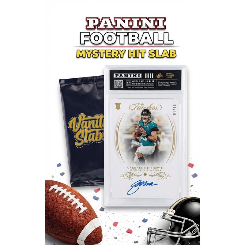 Panini Football Mystery Hit Slab – Slabbed Football Card in Premium Display Case | Rookies, Stars, Autographs or Inserts Guaranteed! | Perfect Gift for Kids & Collectors
