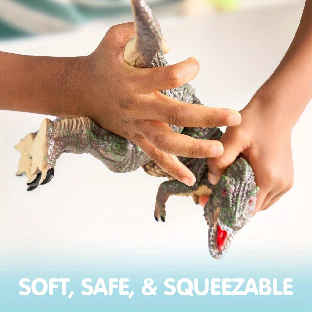6pcs Large Dinosaur Figures with Educational Book, Jumbo Soft Dinosaur Toys for Toddlers 1+Years Old, Realistic Dinosaur Playset for Kids, Perfect Gift for Boys & Girls, for Christmas Party And Christmas Toys