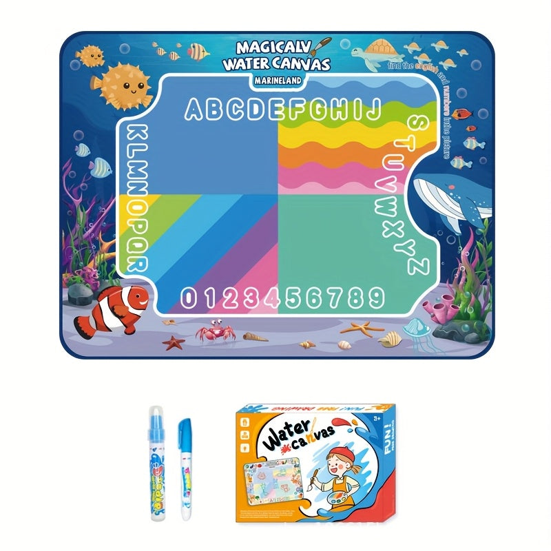 Magical Water Canvas: Day Gift, Reusable Drawing Toy Set, Art And Crafts, Puzzle Toy Set, Age 3+, 80X600 Cm/39.37X31.5 Inches
