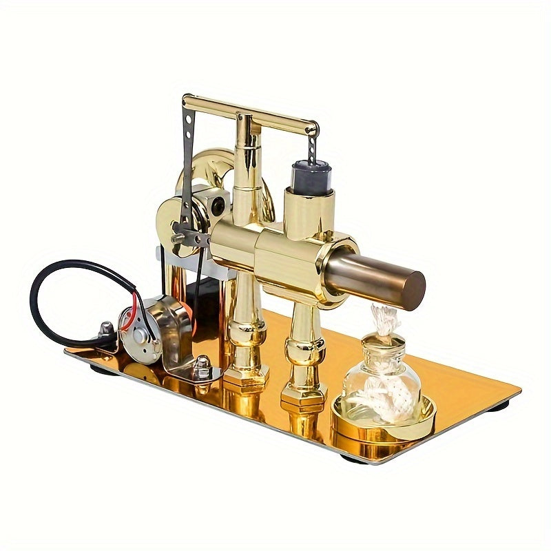 Stirling Engine Engine Generator Kit - Single Cylinder, Stainless Steel Construction Pneumatic Design Educational Physical Science Experiment Model for Learning And Invention Enthusiasts Holiday Gifts