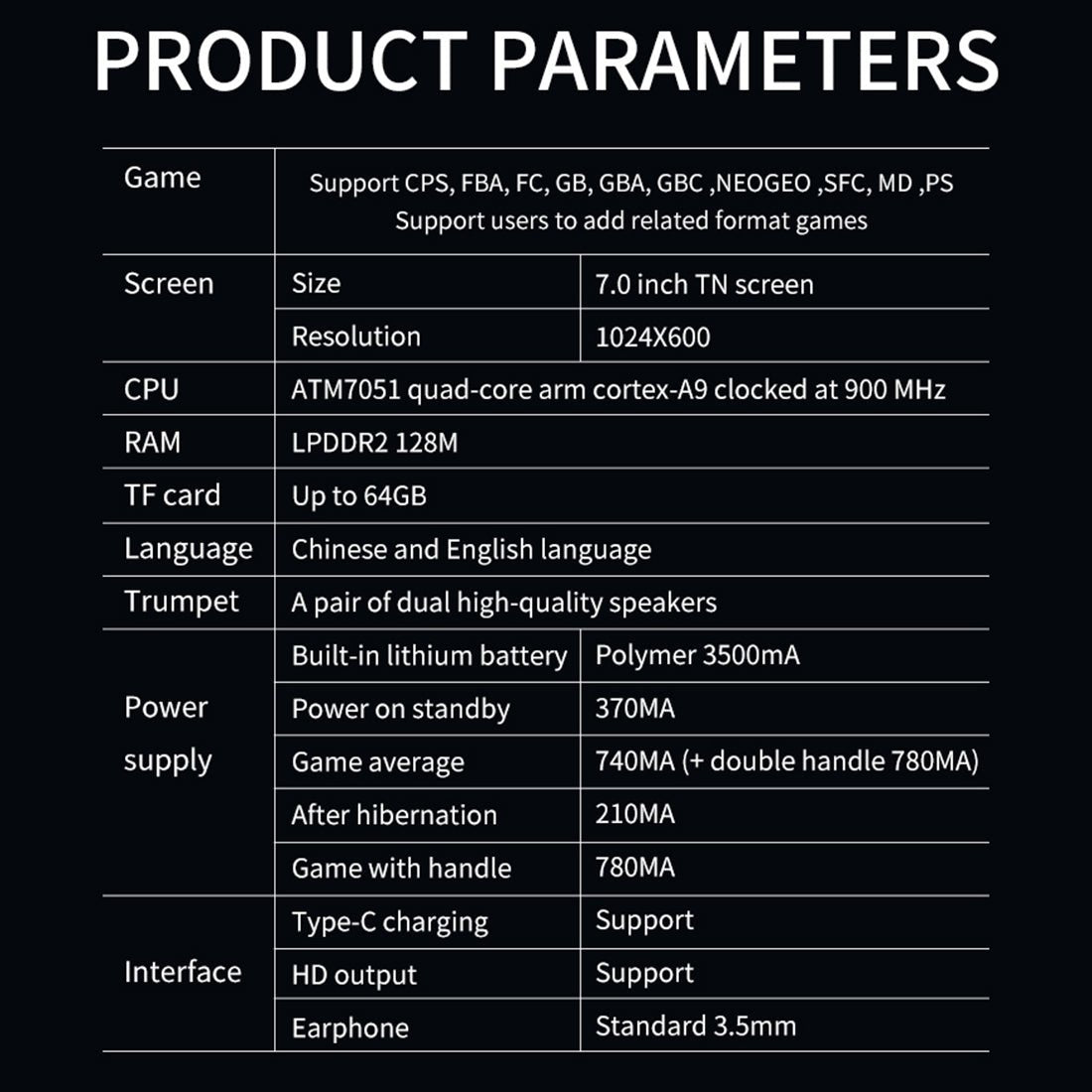 Powkiddy X70 Retro Handheld Game Console