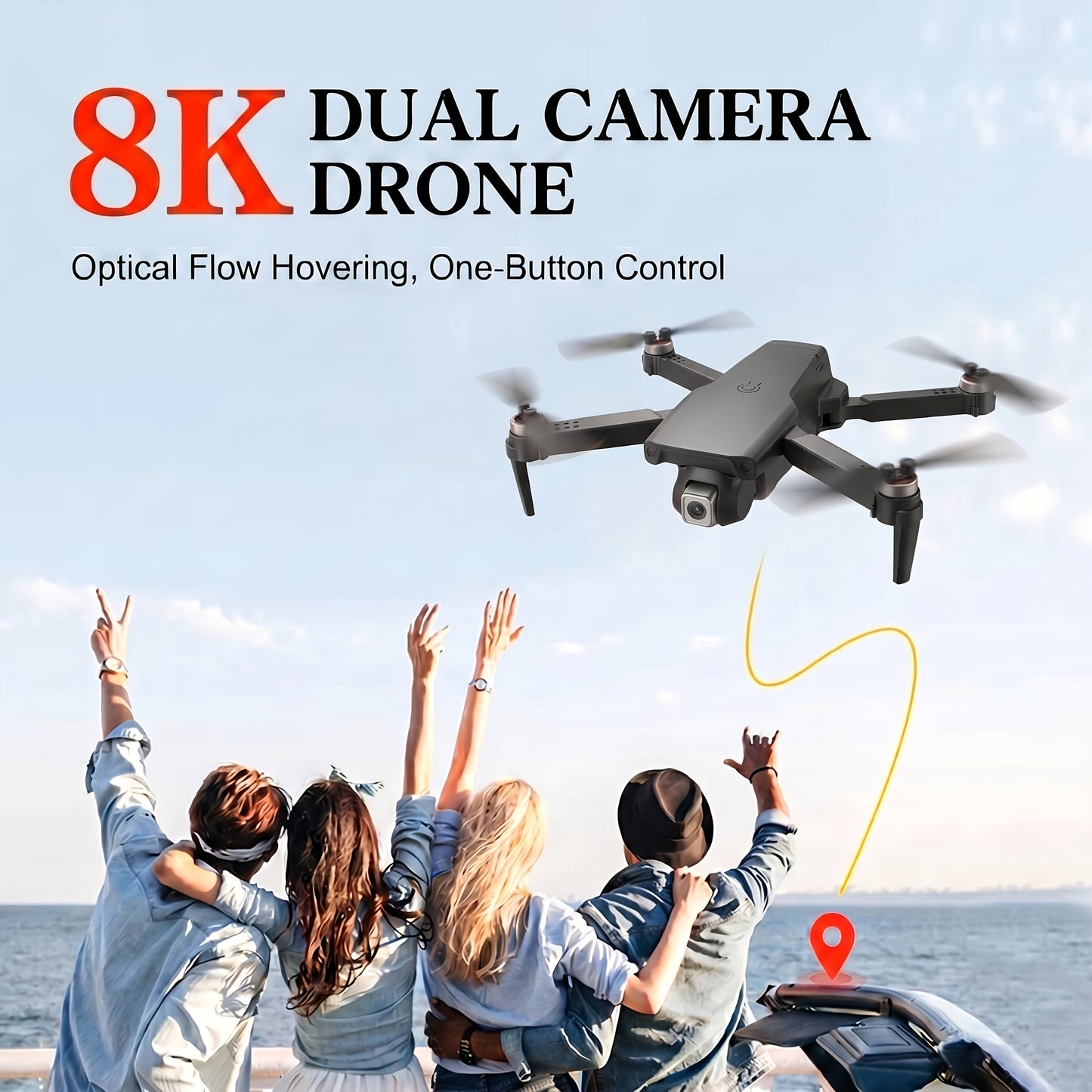 2026 Upgraded Drone, with Remote Controller And 2pcs Batteries, 8K Brushless Motor And Obstacle Avoidance, One-Button Return, Foldable Quadcopter, USB Charging. Flying Game, with Repair Tools, Suitable for Beginners, US Independence Day, Summer
