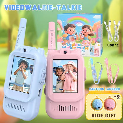 2pcs Children's Walkie-talkie Toys, 2.4GHz Wireless Walkie-talkies with Video Call And Voice-changing Functions, Equipped with High-definition Cameras, Long-distance Communication, Suitable for Children Aged 3-14, Ideal for Outdoor Play