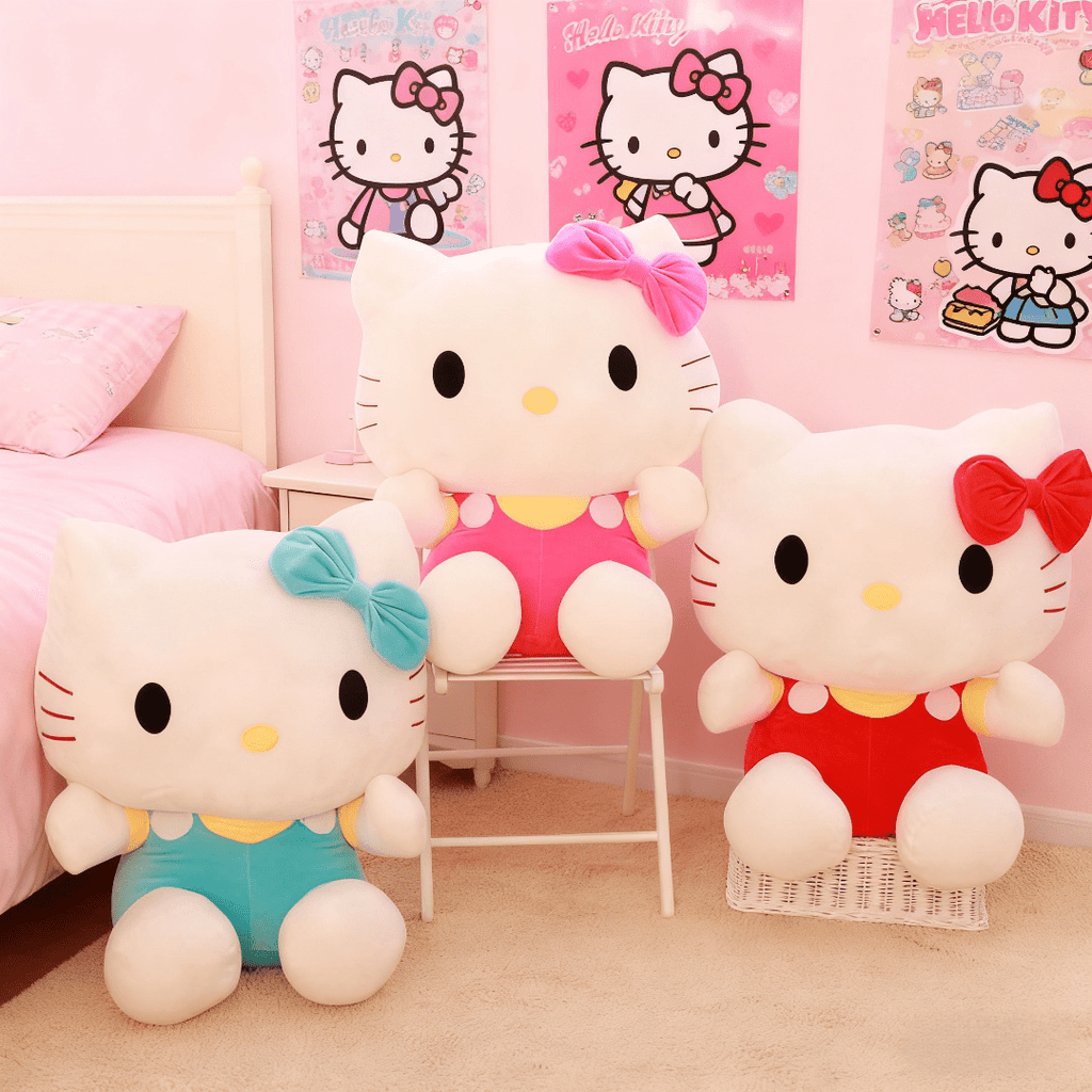 Sanrio Hello Kitty Plush Doll - Cute KT Cat Doll with Soft Plush Body, Collectible Girl' Birthday Gift (Red/Blue/Pink) - Suitable for & Hello Kitty Fans