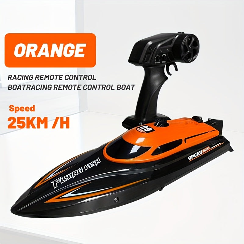 High Speed Remote Control Motor Speedboat, Up To 25km/ H Speed, Ship Flip Reset, Low Power/ Overboard Night Light Tips, Specially Suitable As A Christmas, Halloween, Birthday