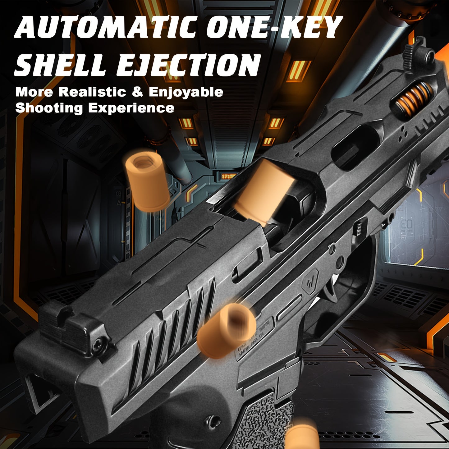 Cool Toy Gun, Soft Bullet Toy Gun Pistol With Ejecting Shells, Semi-Automatic Rapid-fire Toy Fake Guns With 100 Bullets, Indoor, Outdoor Shooting Games, Birthday Halloween Christmas Gift For Boy