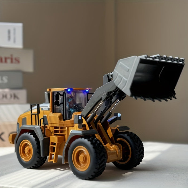 9 Channels Remote Control Loader, 2.4Ghz RC Construction Vehicle Truck with Alloy Metal Cap, Light & Sound, Rechargeable Battery, Ideal Gift for Halloween Thanksgiving Christmas