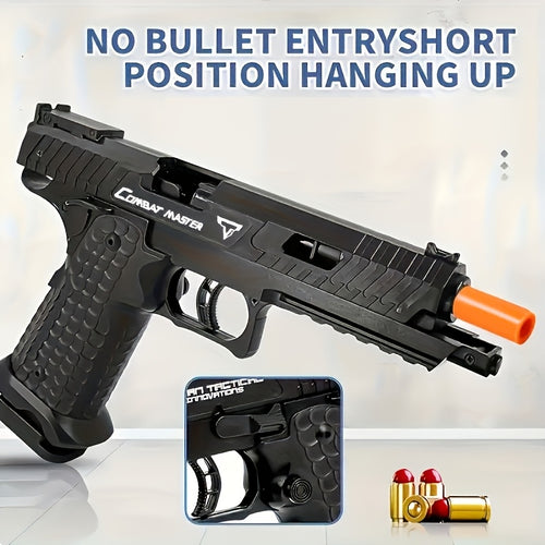 1pc/ 2pcs High Quality 2011 Battle Master Semi-automatic Soft Toy Gun, Including 1 Magazine, 6 Bullets, 20 Actual Combat Simulation Ammunition, Simulation Training Model, Safe ABS Plastic Material, Cartridge Case Discharge Design