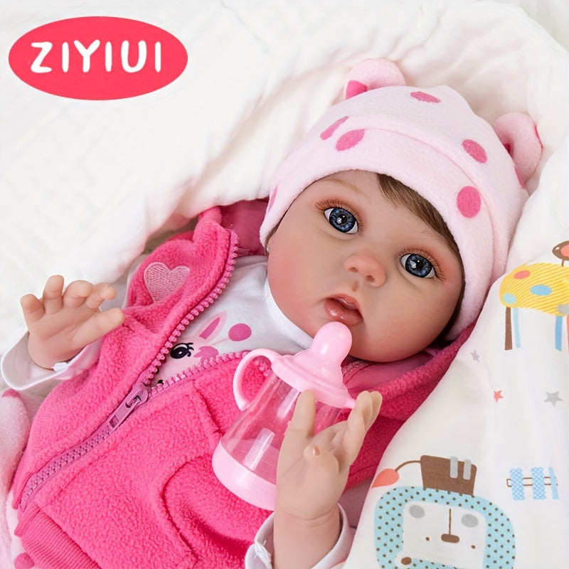ZIYIUI Reborn Baby Doll, A 20 Inch Realistic Newborn Soft Baby Doll With Toy Accessories, A Children's Gift Set For Halloween And Christmas 3+