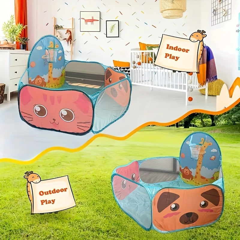 Youngsters'S Giraffe Ball Pit, Free Installation Pop-up Pool Tent, Top Basketball Frame, Portable Beach Backyard Game Tent Toy, Suitable For Indoor And Outdoor, Boys And Girls Best Holiday Gift (!!! Balls Not Included !!!)