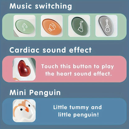 Baby Toys Penguin, Infant Musical Toys, Tummy Time Toys with Music & Lights, Light Up Learning Toys, Dancing Crawling Baby Toy, Baby Easter Basket Stuffers