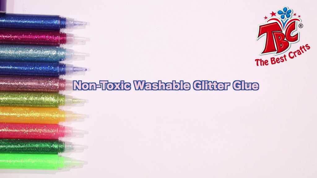 TBC The Best Crafts 30-Count Washable Glitter Glue Pack(11.16oz), Non-Toxic Sparkle Glitter Glue Pens for Kids, Glitter Writing Glue Pens for Arts and Crafts Projects, Classroom Posters