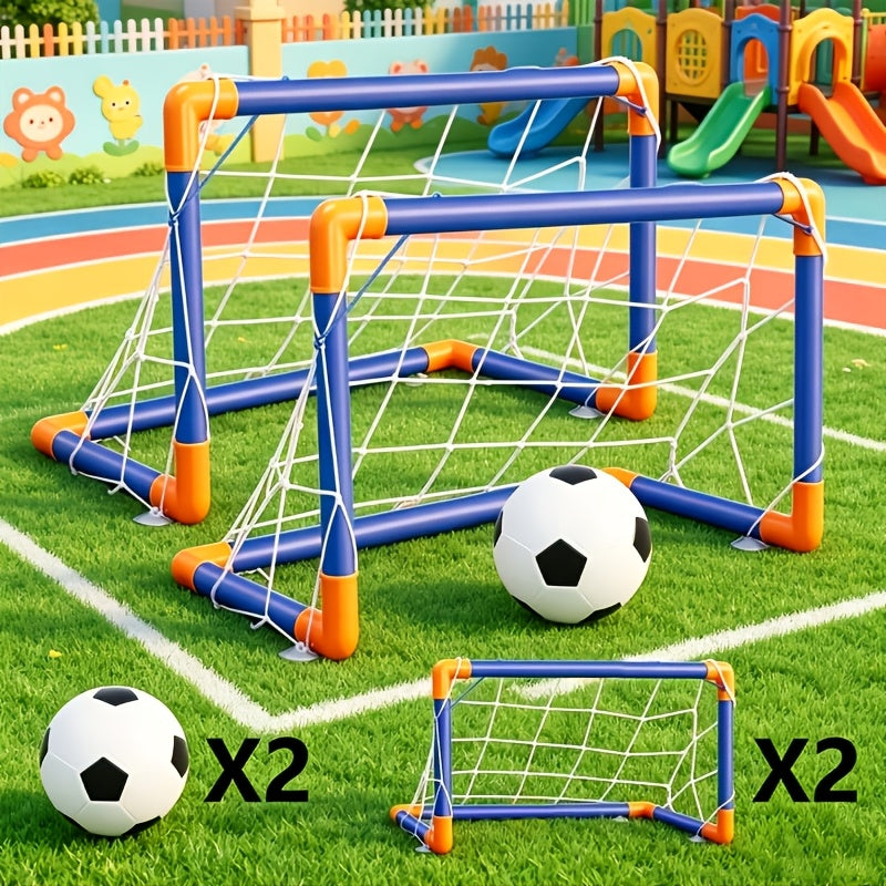 [Indoor/Outdoor Football Set] 2pcs Youth Football Set-Portable and Easy-to-assemble Goal, Suitable for Indoor/Outdoor Play, Family Entertainment, Birthday Gifts, Football Gifts