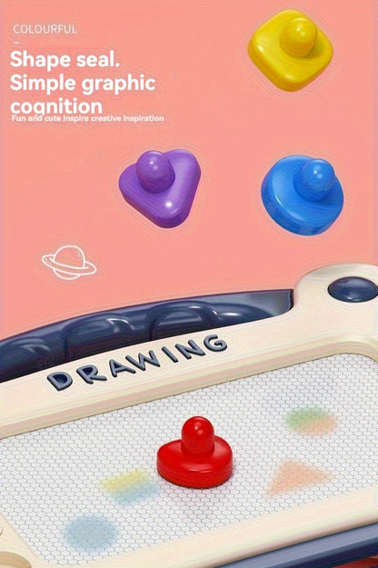 Magnetic Drawing Board, Early Learning Educational Toys, Birthday Gifts for Boys and Girls, Christmas and Halloween Gifts (4 Stamps + 1 Paintbrush + 4 Stands)