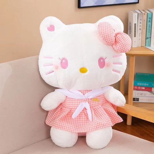Sanrio Hello Kitty Dress-Up KT Cat Oversized 13.78inch Plush Stuffed Toy Home Decor Soft Comfortable Relax Doll Dolls Gift for Girls Birthday Present