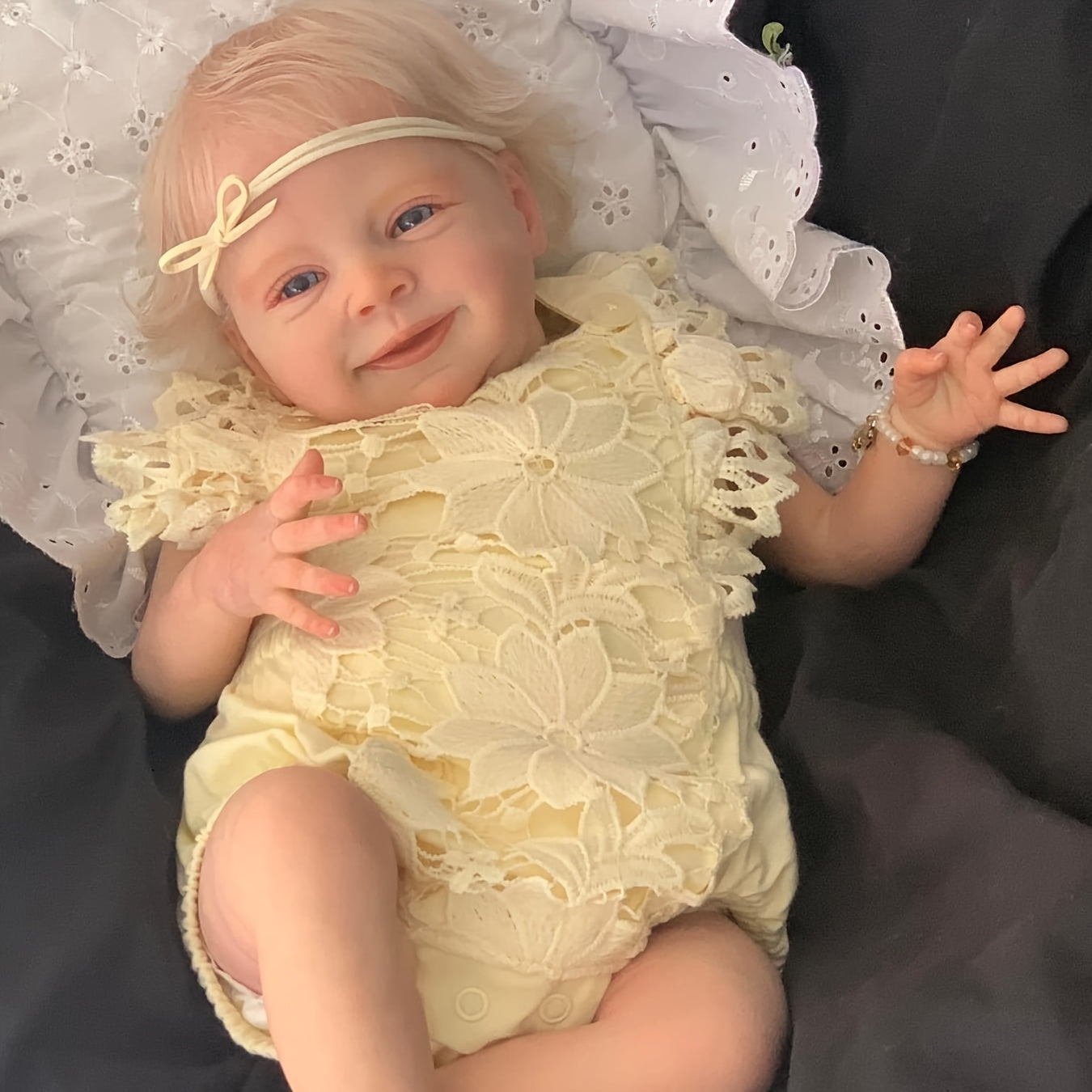 19-Inch Lifelike Reborn Youngsters Doll with Hand-Rooted Blonde Hair, Soft Vinyl Body, and Realistic Details - Includes Soothing Item, Bottle, and Birth Certificate - Perfect Christmas Gift for Youngsters Ages 3-6, Youngsters Doll Clothes