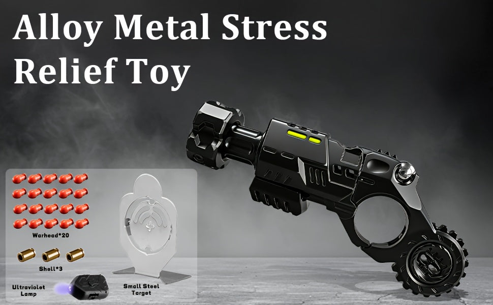 COSSIFY Brand Premium Quality 26pcs Set Alloy Stress Relief Toys Adult Gun: Stress-Relieving EDC Spinner, Cool Stress-Relief Ring, Enhances Focus Ideal For Office, Gaming, Travel Perfect Choice For Adult Gifts, Holiday Gifts, Men'S Gifts