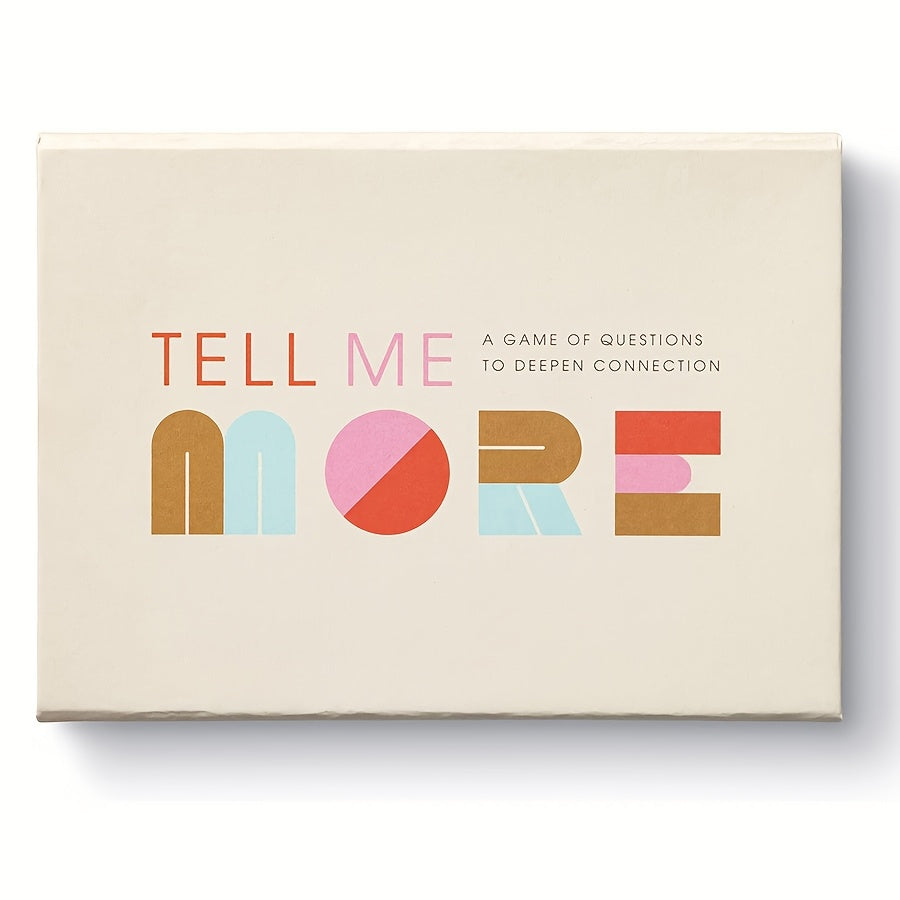 Tell Me More: The Card Game of Questions for Deep Connection - 52 Fun & Stimulating Conversation Starters for Couples, Family, and Friends - Perfect for Game Nights, Dinners, and Intergenerational Gatherings