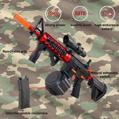 Outdoor Interactive Shooting Toy Gun, Portable Electric Gun Toy, Rechargeable Combat Toy, High-performance Cool Toy Gun, Rechargeable Splash Ball Toy, Suitable For Outdoor Activities, Shooting Games, Party Gifts. Christmas And New Year