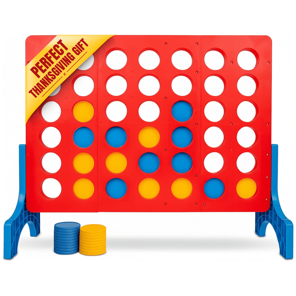 Bolaball 4 in a Row Games, 1.8 FT Jumbo 4-to-Score Indoor & Outdoor Game for Adults, Giant Family Fun Lawn & Yard Games, Perfect Strategy Game for Holiday Party & Family Gatherings