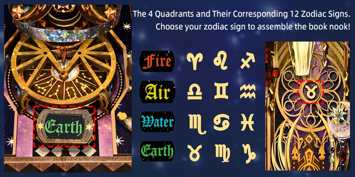 1pc Hand-Made 3D Zodiac Puzzle Kit - 12 Astrological Signs Model with Wood, 3D Puzzle for s &, DIY Assembly for home Office/, /Christmas/Valentine's Gift (Aries, Taurus, Gemini