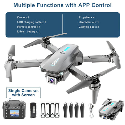 [HD Camera Drone] Tongli Upgraded Quadcopter Drone, Built-In HD Camera, Foldable Design, 3D Flips, USB-C Charging, Free Storage Bag Included, Beginner-Friendly, Aerial Photography Drone, Camera Drone For Vlogging, Outdoor Drone, Remote Control Drone