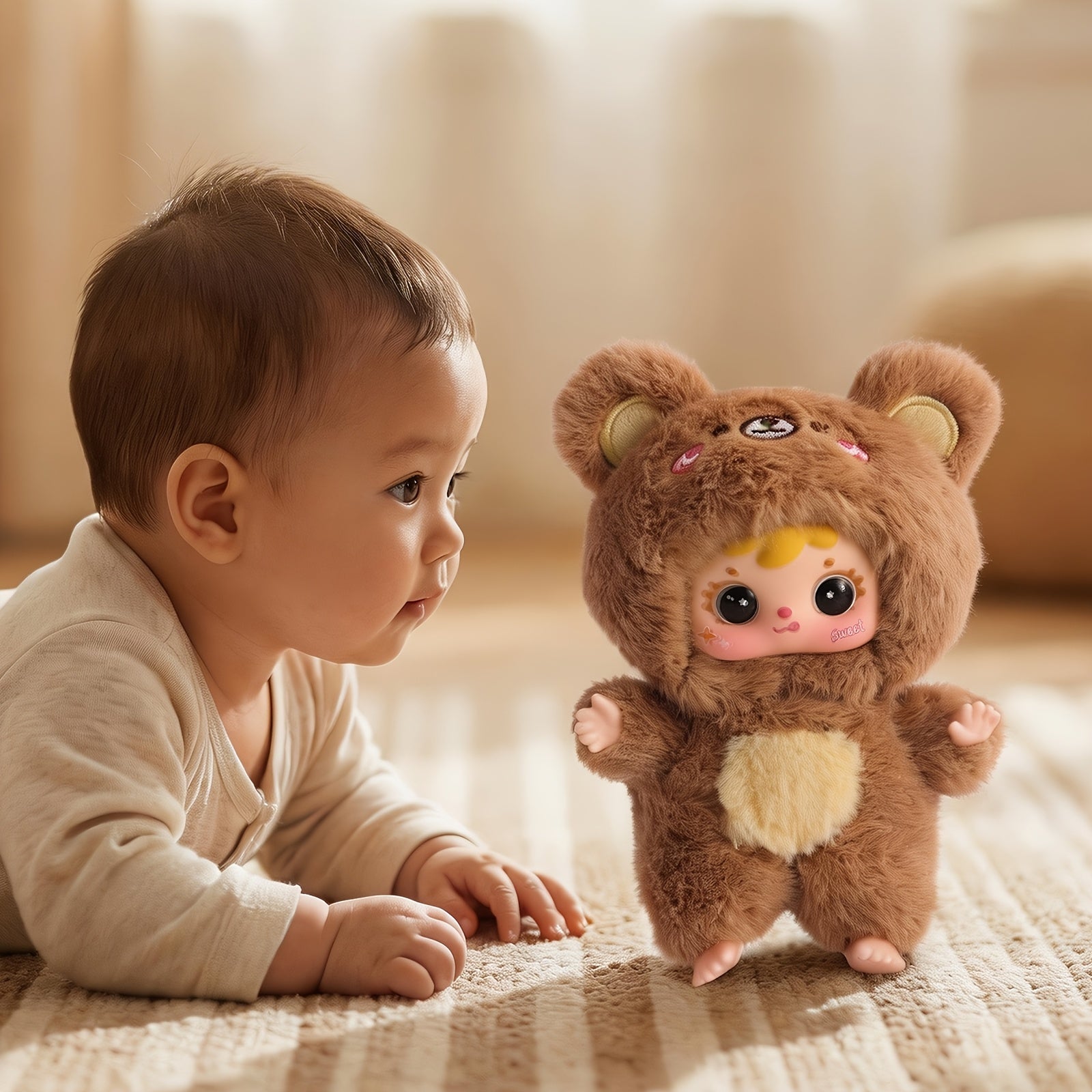 Samuel Cute Pet Series Plush Healing Doll, Cute Rabbit, Bear, Mianyang Shaped, Comes with Hanging Accessories And Birthday Gifts, Style Random 1pc