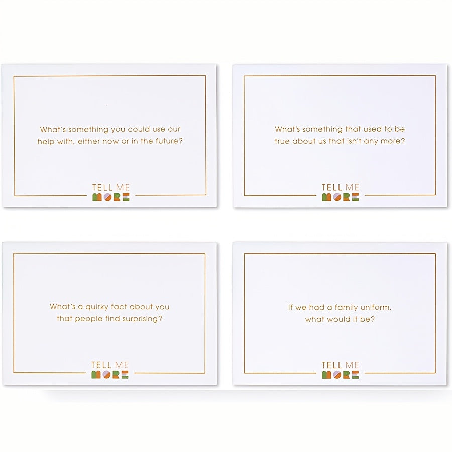 Tell Me More: The Card Game of Questions for Deep Connection - 52 Fun & Stimulating Conversation Starters for Couples, Family, and Friends - Perfect for Game Nights, Dinners, and Intergenerational Gatherings