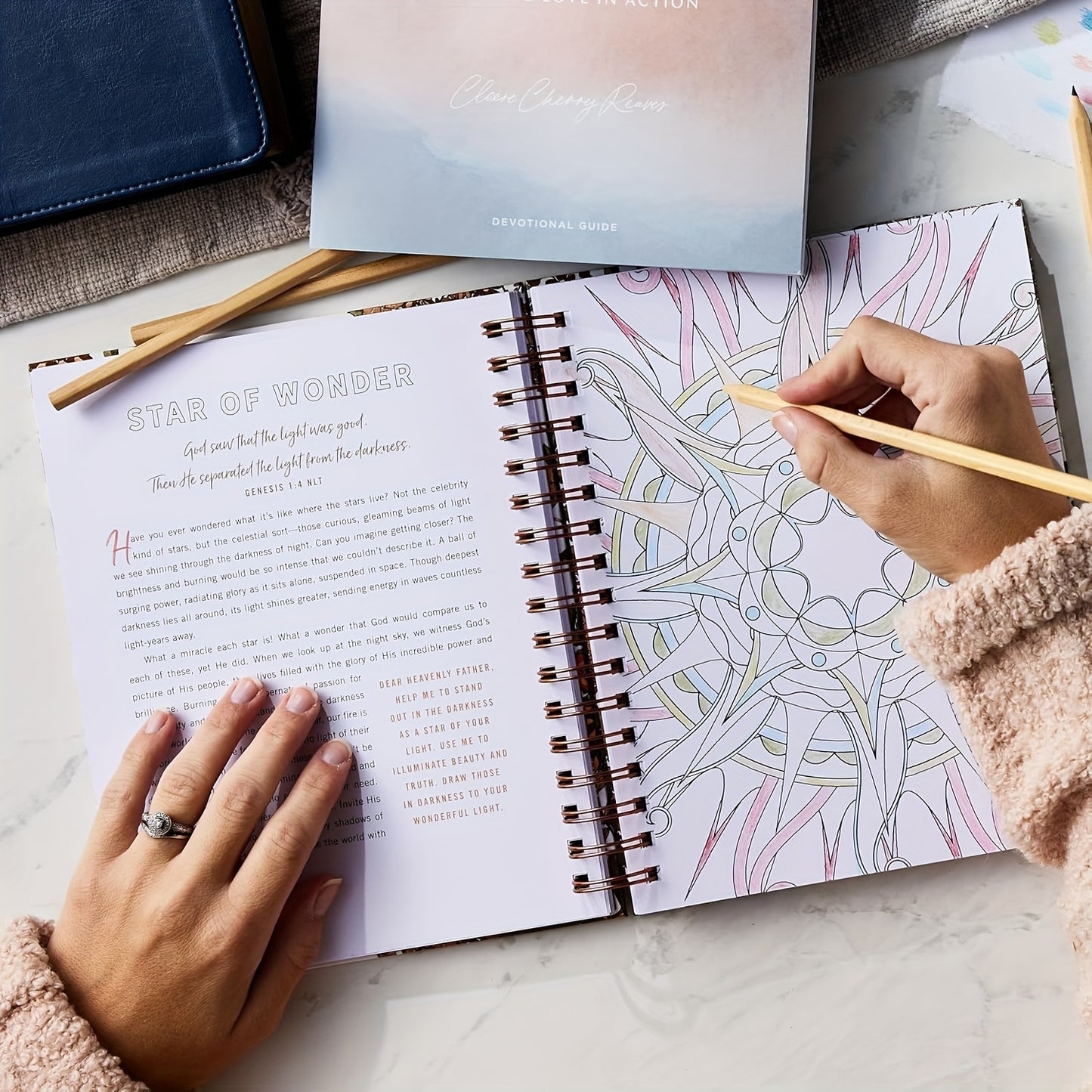 1 Devotional Coloring Book - Focus Your Mind on Higher Things Above | Creative Escape Adult Coloring Book with Exquisite Illustrations, Guided Meditation | Relaxation & Self-Expression | Depressurize